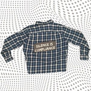 “Silence is Compliance” Flannel✊💙 (size: XXL)